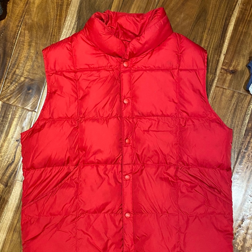 Men’s Large Lands End Puffer Vest Red